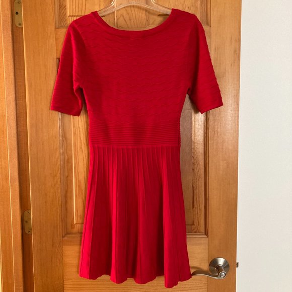 Candies Scoop Neck Fitted Red Knit Sweater Dress - Small - Picture 2 of 3